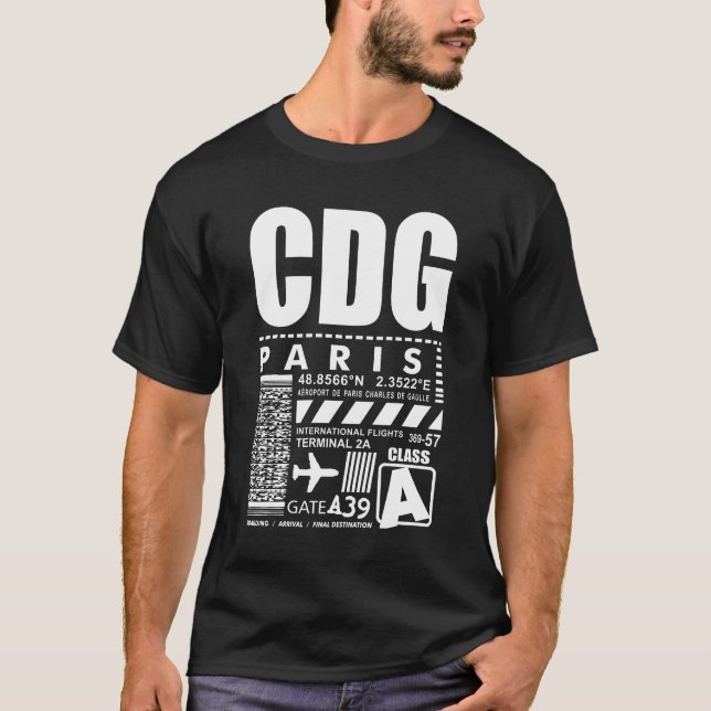 Camiseta Aeropuerto Charles de Gaulle de París (Anverso)