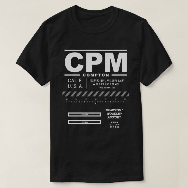 Camiseta Aeropuerto Compton / Woodley CPM (Diseño del anverso)