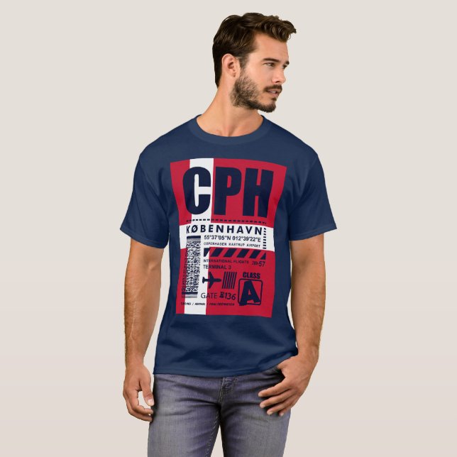 Camiseta Aeropuerto CPH Copenhague (Anverso completo)