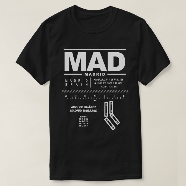 Camiseta Aeropuerto de Adolfo Suárez Madrid-Barajas (Diseño del anverso)
