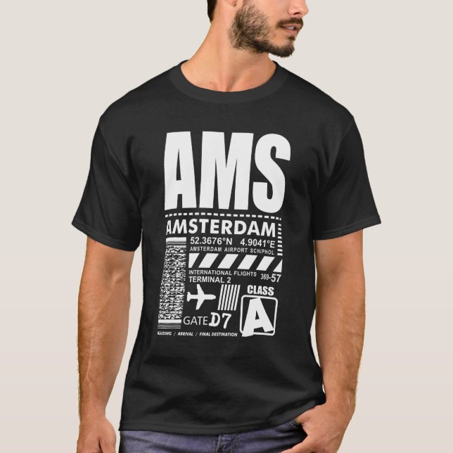 Camiseta Aeropuerto de Ámsterdam (Anverso)