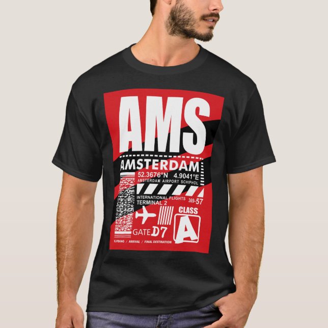 Camiseta Aeropuerto de Ámsterdam (Anverso)