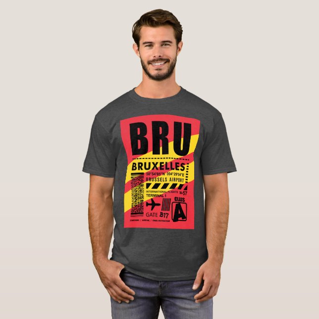 Camiseta Aeropuerto de Bruselas (Anverso completo)