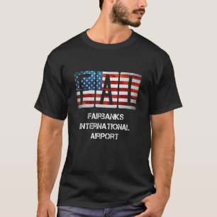 Camiseta Aeropuerto de Fairbanks Bandera de Estados Unidos 