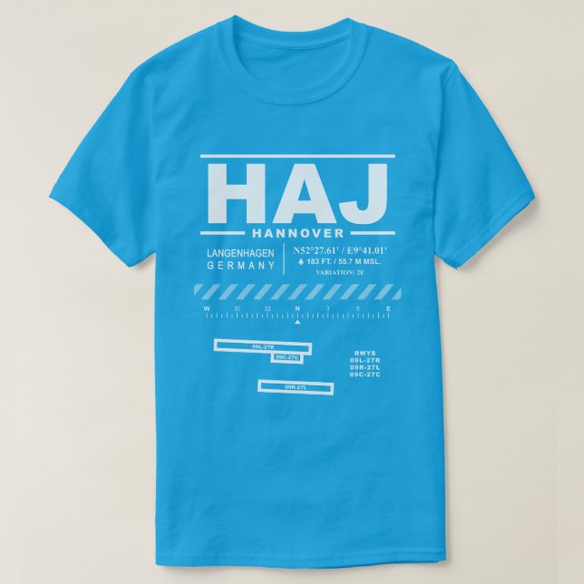 Camiseta Aeropuerto de Hannover HAJ T-Shirt (Diseño del anverso)