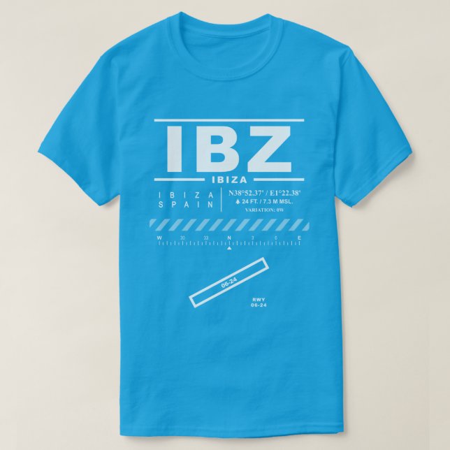 Camiseta Aeropuerto de Ibiza IBZ T-Shirt (Diseño del anverso)