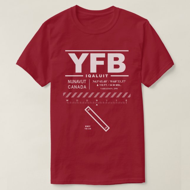 Camiseta Aeropuerto de Iqaluit YFB Tee Shirt (Diseño del anverso)