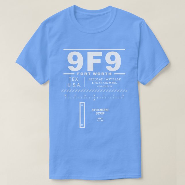 Camiseta Aeropuerto de la Franja de Sycamore 9F9 T-Shirt (Diseño del anverso)