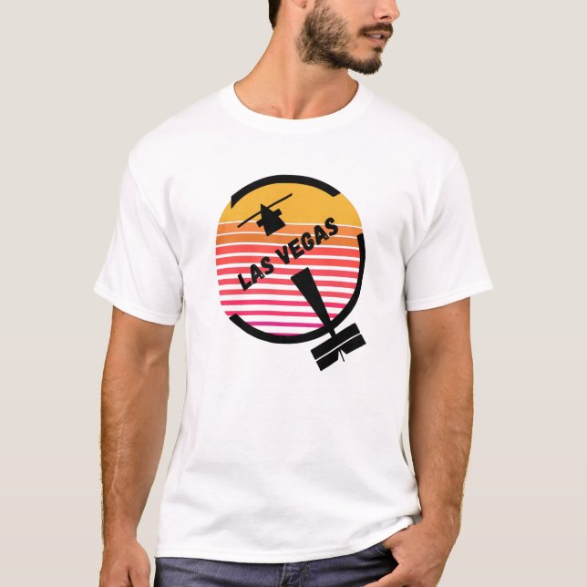 Camiseta Aeropuerto de Las Vegas, Nevada - Avión Retro (Anverso)