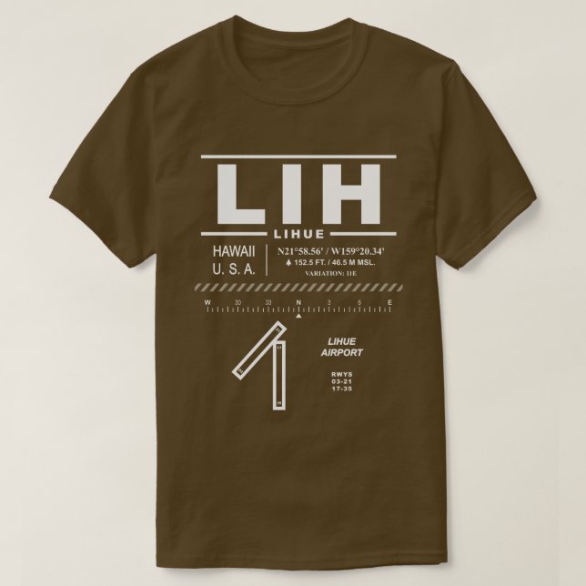 Camiseta Aeropuerto de Lihue - LIH T-Shirt (Diseño del anverso)