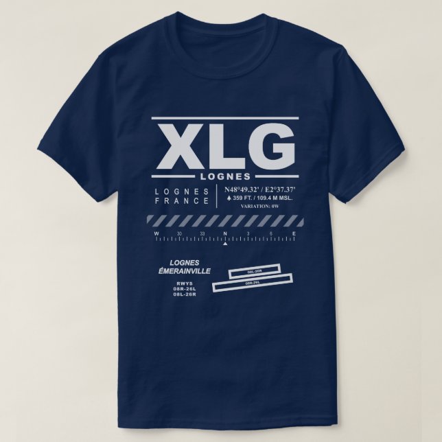 Camiseta Aeropuerto de Lognes Émerainville Aerodrome XLG T- (Diseño del anverso)