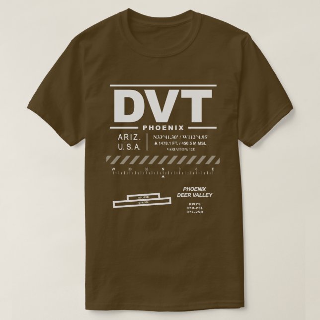 Camiseta Aeropuerto de Phoenix Deer Valley - DVT T-Shirt (Diseño del anverso)