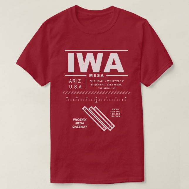 Camiseta Aeropuerto de Phoenix-Mesa Gateway IWA T-Shirt (Diseño del anverso)