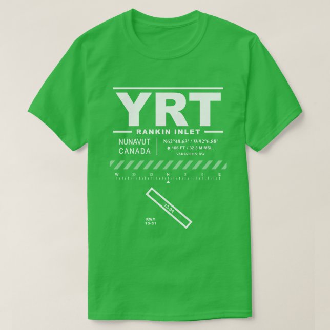 Camiseta Aeropuerto de Rankin Inlet YRT T-Shirt (Diseño del anverso)