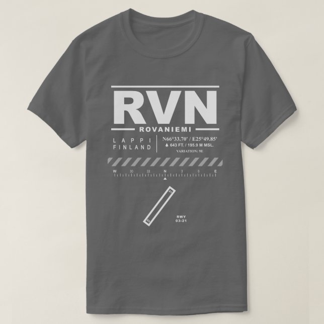 Camiseta Aeropuerto de Rovaniemi RVN (Diseño del anverso)
