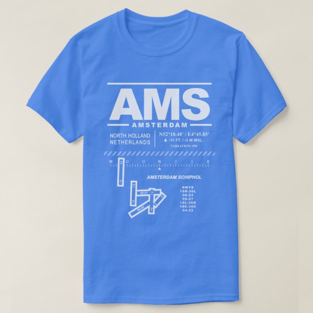Camiseta Aeropuerto de Schiphol en Ámsterdam (Diseño del anverso)