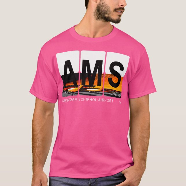 Camiseta Aeropuerto de Schiphol en Amsterdam Ams Iata-Co (Anverso)