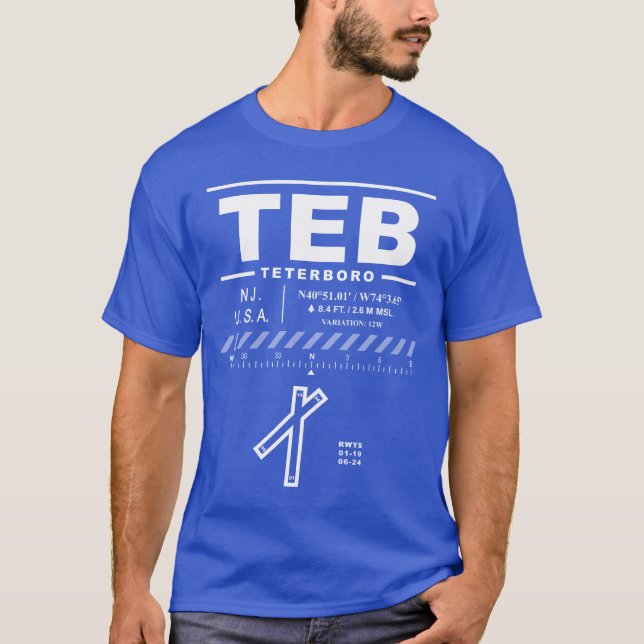 Camiseta Aeropuerto de Teterboro TEB T-Shirt (Anverso)