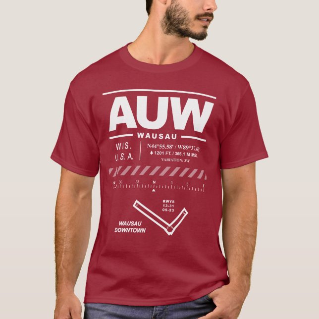 Camiseta Aeropuerto de Wausau Downtown AUW T-Shirt (Anverso)