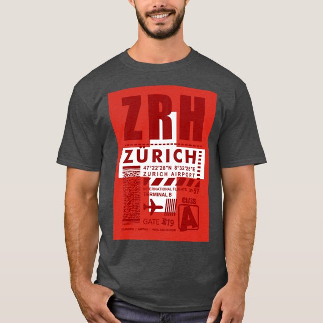 Camiseta Aeropuerto de ZRH Zurich (Anverso)