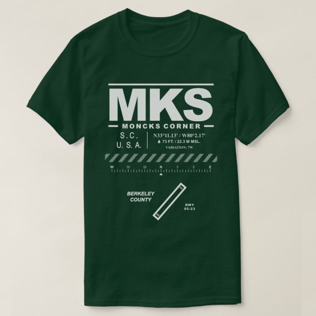 Camiseta Aeropuerto del Condado de Berkeley MKS T-Shirt (Diseño del anverso)