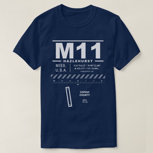 Camiseta Aeropuerto del Condado de Copiah M11 T-Shirt (Diseño del anverso)