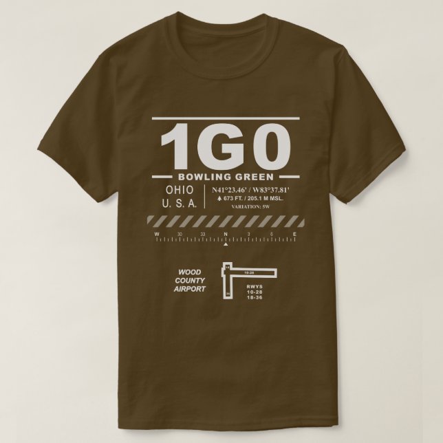 Camiseta Aeropuerto del Condado de Wood 1G0 T-Shirt (Diseño del anverso)