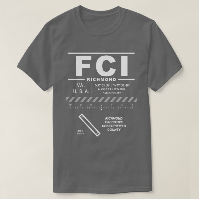 Camiseta Aeropuerto Ejecutivo de Richmond T-Shirt (Diseño del anverso)
