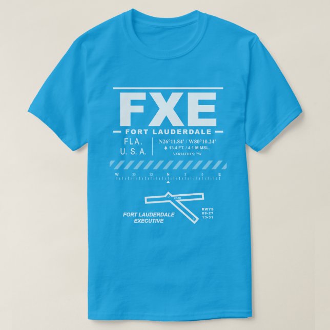 Camiseta Aeropuerto Ejecutivo Fort Lauderdale FXE T-Shirt (Diseño del anverso)