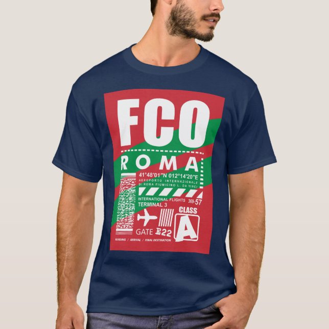Camiseta Aeropuerto FCO de Roma, (Anverso)