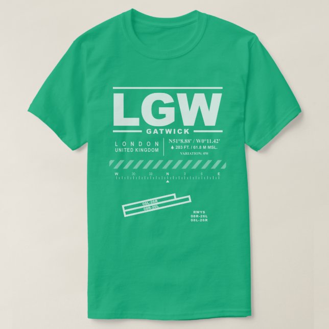 Camiseta Aeropuerto Gatwick de Londres T-Shirt (Diseño del anverso)