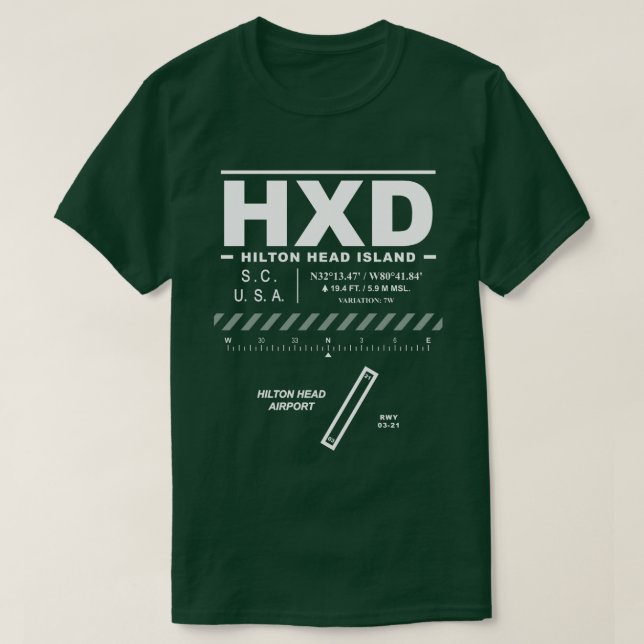 Camiseta Aeropuerto Hilton Head HXD (Diseño del anverso)