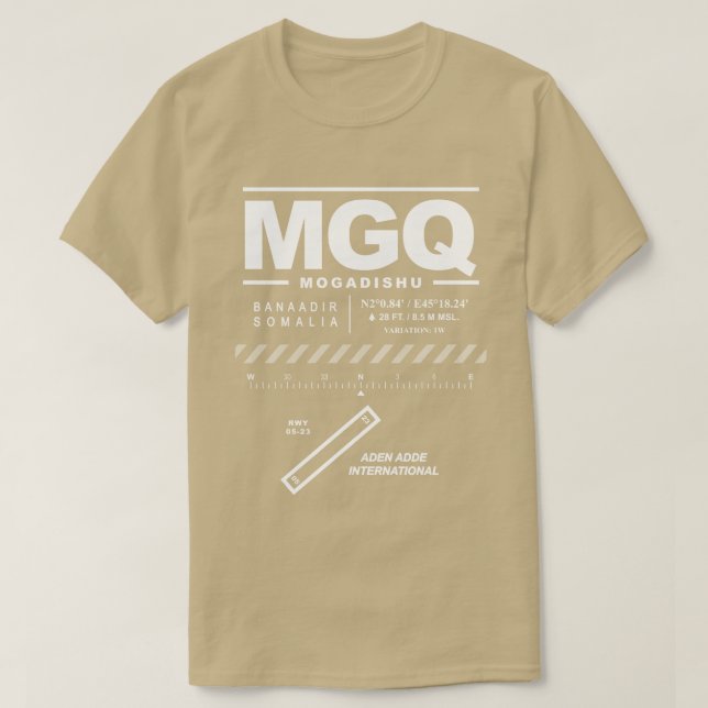 Camiseta Aeropuerto Internacional Aden Adde MGQ T-Shirt (Diseño del anverso)