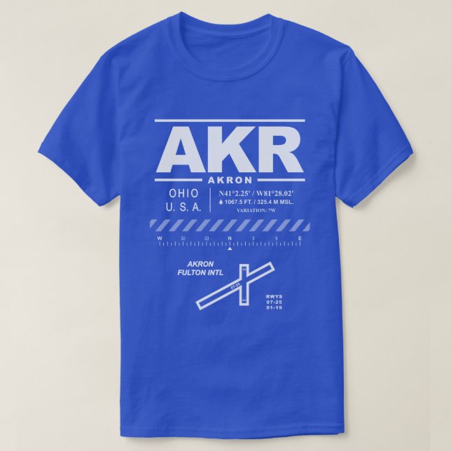 Camiseta Aeropuerto Internacional Akron Fulton AKR T-Shirt (Diseño del anverso)