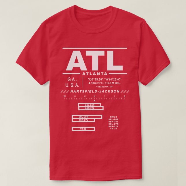 Camiseta Aeropuerto Internacional ATL T-Shirt (Diseño del anverso)
