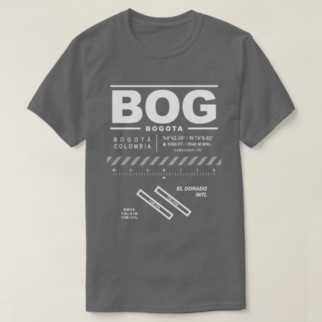 Camiseta Aeropuerto Internacional BOG T-Shirt de Bogota El  (Diseño del anverso)