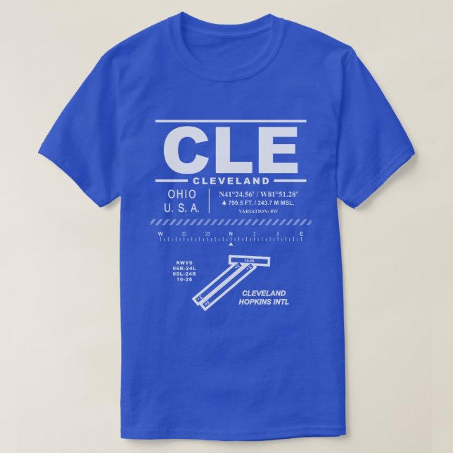 Camiseta Aeropuerto Internacional Cleveland Hopkins (Diseño del anverso)