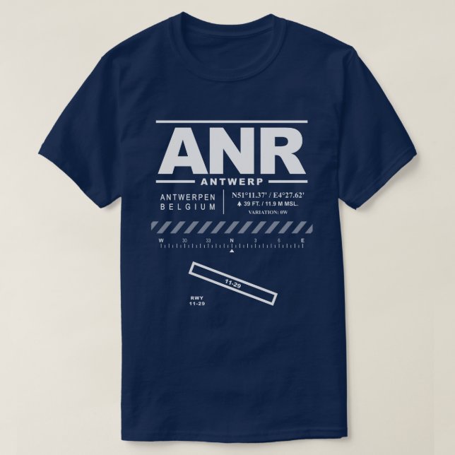 Camiseta Aeropuerto Internacional de Amberes ANR T-Shirt (Diseño del anverso)