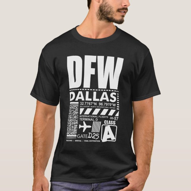 Camiseta Aeropuerto Internacional de Dallas Fort Worth (Anverso)