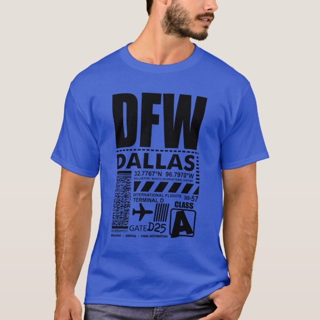 Camiseta Aeropuerto Internacional de Dallas Fort Worth (Anverso)