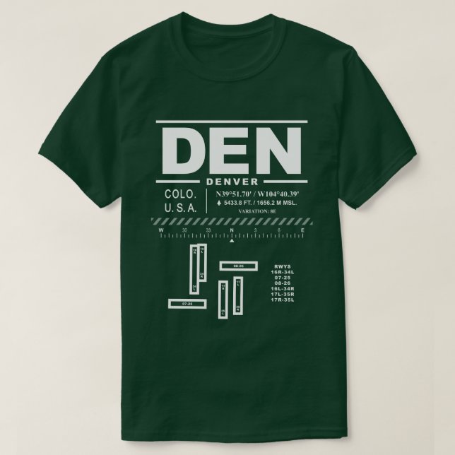 Camiseta Aeropuerto Internacional de Denver (Diseño del anverso)