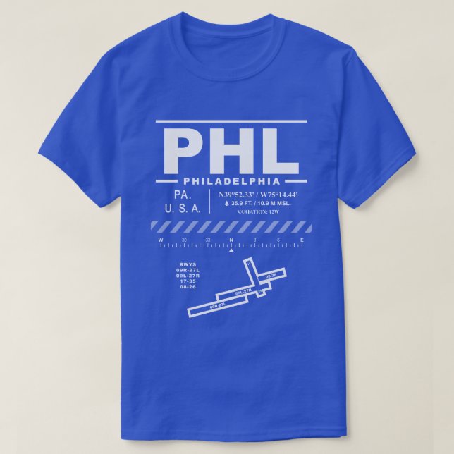 Camiseta Aeropuerto Internacional de Filadelfia (Diseño del anverso)