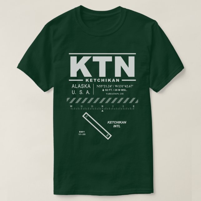 Camiseta Aeropuerto Internacional de Ketchikan (Diseño del anverso)