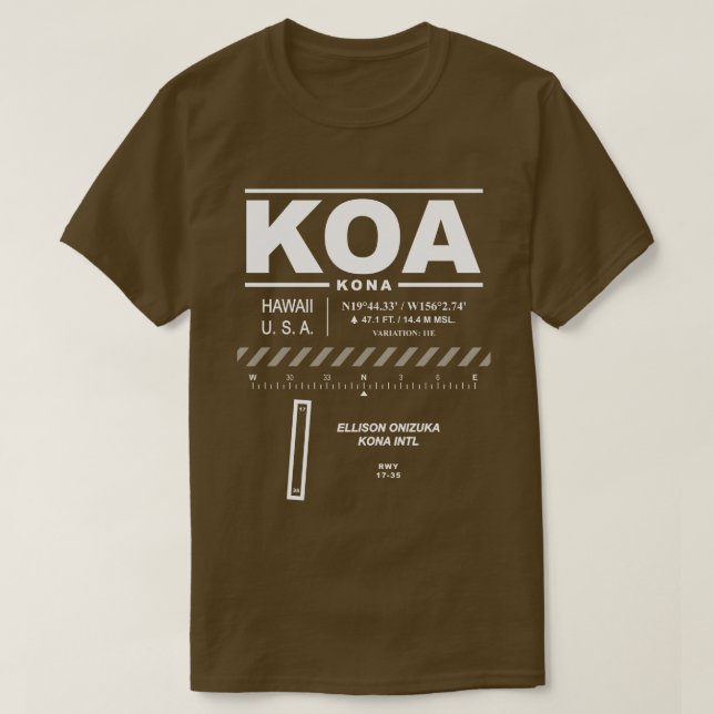 Camiseta Aeropuerto Internacional de Kona (Diseño del anverso)