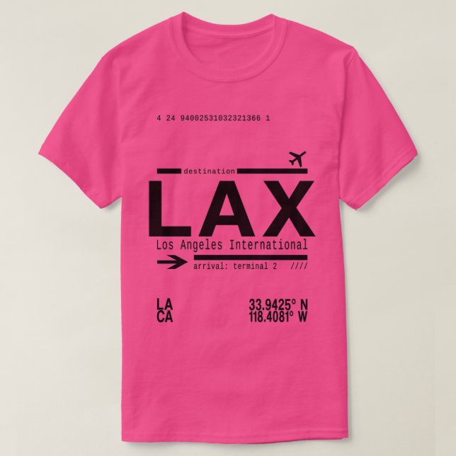 Camiseta Aeropuerto Internacional de Los Ángeles (Diseño del anverso)