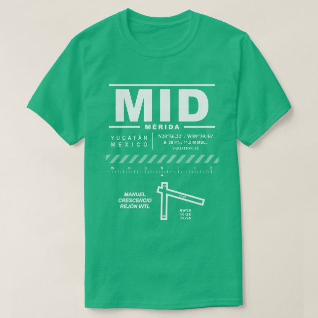 Camiseta Aeropuerto Internacional de Mérida - MID T-Shirt (Diseño del anverso)