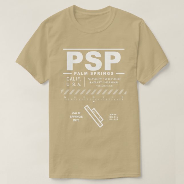 Camiseta Aeropuerto Internacional de Palm Springs (Diseño del anverso)