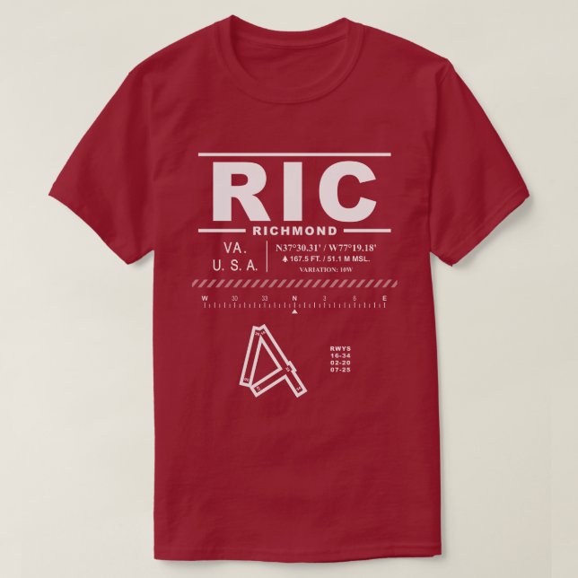 Camiseta Aeropuerto Internacional de Richmond (Diseño del anverso)