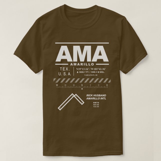 Camiseta Aeropuerto Internacional de Rick Husband Amarillo (Diseño del anverso)