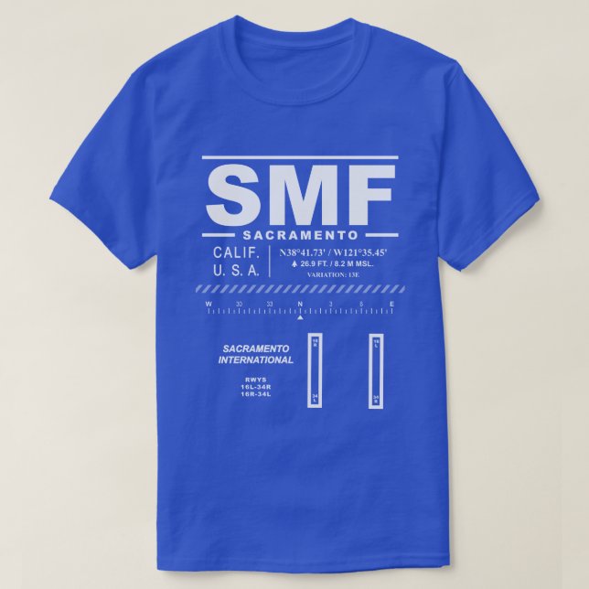 Camiseta Aeropuerto Internacional de Sacramento (Diseño del anverso)
